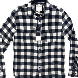 Ricky Singh Denim & Flower Men's Buffalo Check Flannel Shirt Button Up SZ M NWT